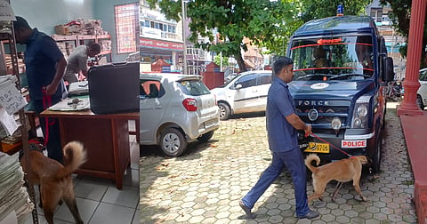 ಉಡುಪಿ ಜಿಲ್ಲಾ ನ್ಯಾಯಾಲಯಕ್ಕೆ ಬಾಂಬ್​ ಬೆದರಿಕೆಯ ಸಂದೇಶ ಬಂದ ಹಿನ್ನೆಲೆಯಲ್ಲಿ ಜಿಲ್ಲಾ ಪೊಲೀಸ್​, ಶ್ವಾನದಳ ಹಾಗೂ ಬಾಂಬ್​ ನಿಷ್ಕ್ರಿಯ ದಳ ತಪಾಸಣೆ ನಡೆಸಿತು.