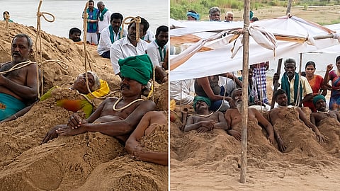 ತಮಿಳುನಾಡು ರೈತರ ವಿಭಿನ್ನ ಪ್ರತಿಭಟನೆ