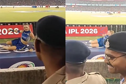 ಐಪಿಎಲ್​ ಪಂದ್ಯದ ನಡುವೆ ಪೊಲೀಸ್​ ಅಧಿಕಾರಿಗಳಿಗೆ ಭರ್ಜರಿ ಮನರಂಜನೆ ನೀಡಿದ ಚಿಯರ್​ ಗರ್ಲ್​​! Cheerleaders