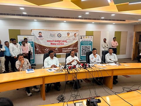 Health Minister U.T. Khader, Health Department Principal Secretary Ritwik Ranjanam Pandey, Food Safety Department Commissioner K. Srinivas and others were present at the press conference held at the city's Arogya Soudha on Wednesday.