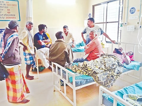 ಬ್ಯಾಡಗಿ ತಾಲೂಕಿನ ಬಿಸಲಹಳ್ಳಿ ಗ್ರಾಮದಲ್ಲಿ ಅಣಬೆ ಸಾರು ಸೇವಿಸಿ ಆಸ್ಪಸ್ಥಗೊಂಡವರನ್ನು ತಾಲೂಕು ಸರ್ಕಾರಿ ಆಸ್ಪತ್ರೆಗೆ ಸೇರಿಸಲಾಯಿತು.