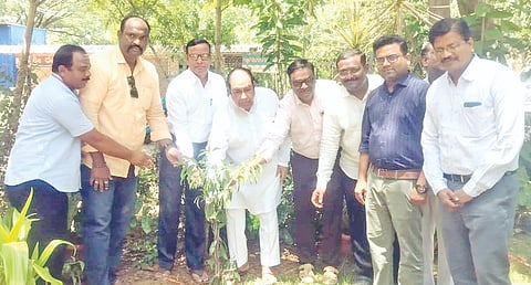 ವಿಶ್ವ ಪರಿಸರ ದಿನಾಚರಣೆ ಅಂಗವಾಗಿ ಬ್ಯಾಡಗಿಯ ಸರ್ಕಾರಿ ಆಸ್ಪತ್ರೆಯ ಆವರಣದಲ್ಲಿ ಸಸಿ ನೆಡುವ ಕಾರ್ಯಕ್ರಮಕ್ಕೆ ಮಾಜಿ ಶಾಸಕ ಸುರೇಶಗೌಡ್ರ ಪಾಟೀಲ ಚಾಲನೆ ನೀಡಿದರು. ತಾಲೂಕು ಆರೋಗ್ಯಾಧಿಕಾರಿ ಡಾ.ಕಾಂತೇಶ ಭಜಂತ್ರಿ, ಡಾ.ಮಹೇಶ, ಸಂತೋಷ ಡಿ.ಎನ್. ಚಂದ್ರಶೇಖರ ಇತರರಿದ್ದರು.