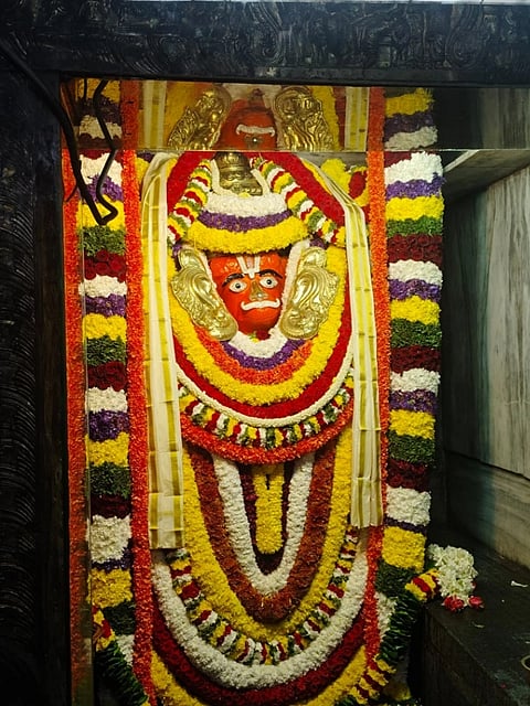 ಶ್ರೀ ಗಾಳಿ ಆಂಜನೇಯ ಸ್ವಾಮಿ ದೇವರಿಗೆ ಹೂವಿನ ಅಲಂಕಾರ 