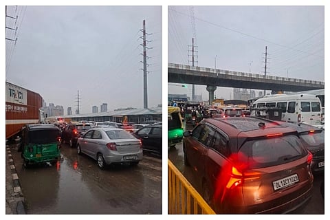 Gurugram Rain Traffic Jam