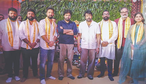 ಪವನ್ ಕಲ್ಯಾಣ್ ಜತೆ ಚಿರು 158 ಚಿತ್ರತಂಡ