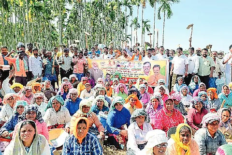 ಹೊನ್ನಾಳಿ ತಾಲೂಕಿನ ಬೇಲಿಮಲ್ಲೂರು ಗ್ರಾಮದಲ್ಲಿ ಶನಿವಾರ ವಿಬಿ-ಜಿ ರಾಮ್-ಜಿ ಬಗ್ಗೆ ಕೂಲಿ ಕಾರ್ಮಿಕರ ಜತೆ ಮಾಜಿ ಸಚಿವ ಎಂ.ಪಿ. ರೇಣುಕಾಚಾರ್ಯ ಸಂವಾದ ನಡೆಸಿದರು. ಅರಕೆರೆ ನಾಗರಾಜ್, ಜೆ.ಕೆ. ಸುರೇಶ್, ಎಸ್.ಎಸ್. ಬೀರಪ್ಪ, ಸಿದ್ದಪ್ಪ, ಉಮೇಶ್ ಇತರರಿದ್ದರು.awareness program