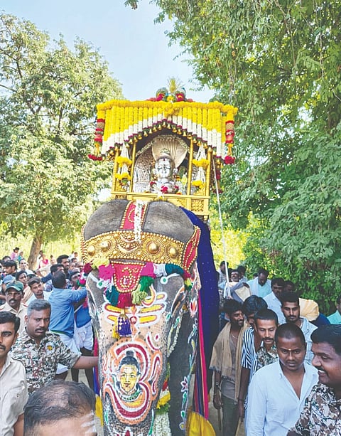 ತಿ.ನರಸೀಪುರ ತಾಲೂಕಿನ ಮಾದಾಪುರ ಗ್ರಾಮದಲ್ಲಿ ಭಾನುವಾರ ಶ್ರೀ ಮರುಡೇಶ್ವರಸ್ವಾಮಿ ಜಂಬೂ ಸವಾರಿ ಉತ್ಸವ ವಿಜೃಂಭಣೆಯಿಂದ ಜರುಗಿತು. 
