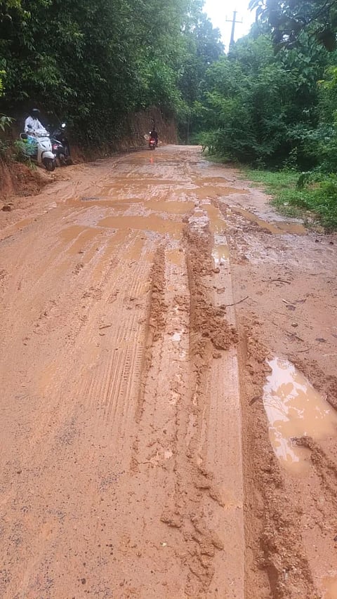 ಪಾಟ್ರಕೋಡಿಯಿಂದ ಕೆದಿಲ ಸಂಪರ್ಕ ರಸ್ತೆ ೫೦೦ ಮೀ. ಕೆಸರುಗದ್ದೆಯಂತಾಗಿರುವುದು.