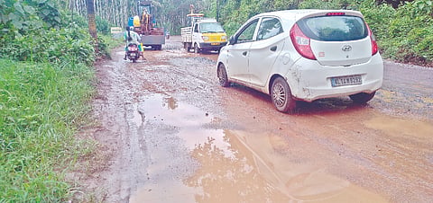 ಪಳ್ಳತ್ತಡ್ಕದಲ್ಲಿ ಮತ್ತೆ ರಾಡಿಯೆದ್ದಿರುವ ರಸ್ತೆ.