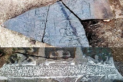 ಕಂಪ್ಲಿ ತಾಲೂಕಿನ ಬಳ್ಳಾಪುರದಲ್ಲಿ ದೊರೆತ ವೀರಗಲ್ಲು.