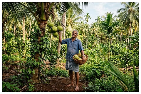 Kerala farmer Organic farming post retirement (AI Image))