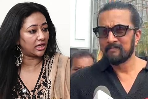 ದರ್ಶನ್ ಪತ್ನಿ ವಿಜಯಲಕ್ಷ್ಮಿ ಹಾಗೂ ನಟ ಕಿಚ್ಚ ಸುದೀಪ್ 