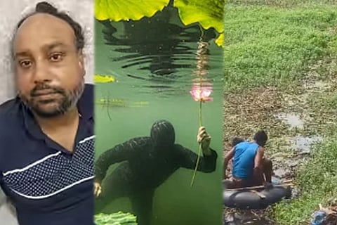 ಉಸಿರಾಡಲು ಕಮಲದ ಕಾಂಡವನ್ನು ಬಳಸಿ 5 ಗಂಟೆ ಕರೆಯಲ್ಲಿ ಮಾಯವಾಗಿದ್ದ ಕಳ್ಳ ಸಿಕ್ಕಿಬಿದ್ದಿದ್ದೇ ರೋಚಕ! Lotus Stem 