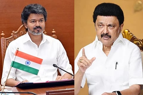 ಇದು ಜನಾದೇಶವಲ್ಲ, ‘ಸಿನಿಮಾ ಸುನಾಮಿ’: ತಮಿಳುನಾಡಿನಲ್ಲಿ ನಟ ವಿಜಯ್ ಸರ್ಕಾರದ ಪತನಕ್ಕೆ ಸ್ಟಾಲಿನ್ ರಣಕಹಳೆ! ಕಾಂಗ್ರೆಸ್ ನಮ್ಮ ಬೆನ್ನಿಗಿರಿದಿದೆ ಎಂದ ಡಿಎಂಕೆ! 