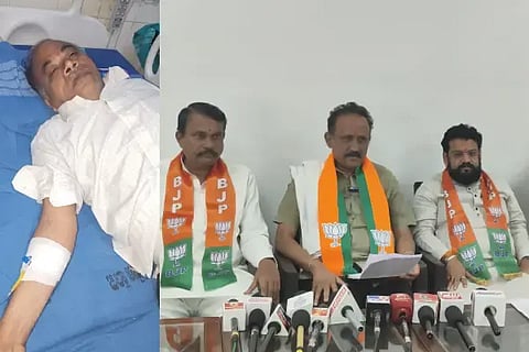 ವಿಜಯಪುರ ನಗರದ ಬಿಜೆಪಿ ಕಚೇರಿಯಲ್ಲಿ ಬಿಜೆಪಿ ಜಿಲ್ಲಾಧ್ಯಕ್ಷ ಗುರುಲಿಂಗಪ್ಪ ಅಂಗಡಿ ಸುದ್ದಿಗೋಷ್ಠಿ ನಡೆಸಿದರು. ಉಮೇಶ ಕಾರಜೋಳ, ಮಲ್ಲಿಕಾರ್ಜುನ ಜೋಗೂರ, ವಿಜಯ ಜೋಶಿ ಇದ್ದಾರೆ.