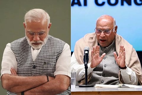 ಪ್ರಧಾನಿ ನರೇಂದ್ರ ಮೋದಿ ಮತ್ತು ಎಐಸಿಸಿ ಅಧ್ಯಕ್ಷ ಮಲ್ಲಿಕಾರ್ಜುನ ಖರ್ಗೆ