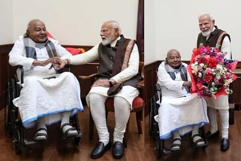ದೆಹಲಿಯಲ್ಲಿ ಮೋದಿ-ದೇವೇಗೌಡರ ಸುದೀರ್ಘ ಚರ್ಚೆ; ಮಹತ್ವಾಕಾಂಕ್ಷೆಯ ಭಾರತಕ್ಕೆ ಹಿರಿಯ ಚೇತನದ ಸಾಥ್