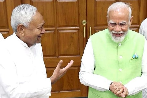 ಜೆಡಿಯು ನಾಯಕ ನಿತೀಶ್​ ಕುಮಾರ್​ ಮತ್ತು ಪ್ರಧಾನಿ ನರೇಂದ್ರ ಮೋದಿ