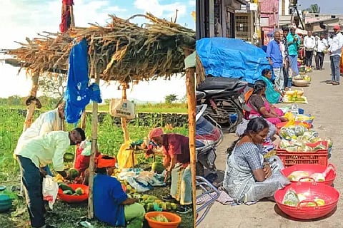 1. ಕೆಂಚಿಕೊಪ್ಪ ಗ್ರಾಮದ ಜಮೀನಿನಲ್ಲಿ ಕೆಕ್ಕರಲ ಹಣ್ಣಿನ ಕೊಯ್ಲು ಮಾಡಿ ರಾಶಿ ಹಾಕುತ್ತಿರುವುದು. 2. ನ್ಯಾಮತಿ ಪಟ್ಟಣದ ಕಿತ್ತೂರು ರಾಣಿ ಚನ್ನಮ್ಮ ವೃತ್ತದಲ್ಲಿ ರೈತ ಮಹಿಳೆಯರು ಕೆಕ್ಕರಲ ಹಣ್ಣನ್ನು ಮಾರಾಟ ಮಾಡುತ್ತಿರುವುದು.Kekkarale fruit