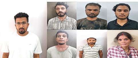 ಉಡುಪಿ ಮಲ್ಪೆಯ ವಿಶ್ರಾಂ ಹೋಂ ಸ್ಟೇಯಲ್ಲಿ ಗಾಂಜಾ, ಎಂಡಿಎಂಎ ಸೇವನೆ ಮತ್ತು ಮಾರಾಟ ಪ್ರಕರಣದಲ್ಲಿ ಬಂಧನಕ್ಕೊಳಗಾಗಿರುವ ಆರೋಪಿಗಳು.