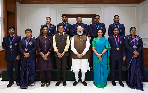 ಕಾಮನ್ವೆಲ್ತ್​ ಗೇಮ್ಸ್​ ಪದಕ ವಿಜೇತರನ್ನು ಭೇಟಿಯಾದ ಪ್ರಧಾನಿ ನರೇಂದ್ರ ಮೋದಿ