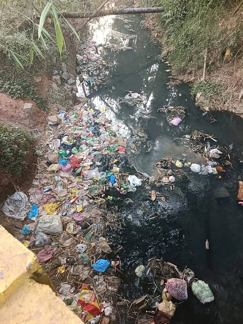 ಪುತ್ತೂರು ನಗರದ ತೋಡಿನಲ್ಲಿ ಕಂಡುಬಂದ ಪ್ಲಾಸ್ಟಿಕ್ ಸೇರಿದಂತೆ ವಿವಿಧ ತ್ಯಾಜ್ಯಗಳ ರಾಶಿ.