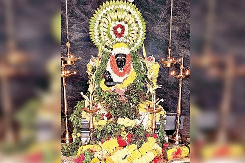 ರಾಮಸಾಗರದಲ್ಲಿ ಪ್ರತಿಷ್ಠಾಪನೆಗೊಂಡ ಅಯ್ಯಪ್ಪಸ್ವಾಮಿ ಮೂರ್ತಿ.
