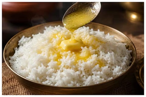 Ghee with hot rice benefits