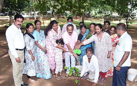 ಮಂಡ್ಯ ನಗರದ ಶಿವನಂಜಪ್ಪ ಉದ್ಯಾನದಲ್ಲಿ ಪರಿಸರ ದಿನಾಚರಣೆ ಅಂಗವಾಗಿ ಗಿಡ ನೆಟ್ಟು ನೀರೆರೆಯಲಾಯಿತು.