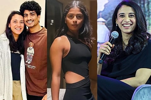 ಮಹಿಳಾ ಕ್ರಿಕೆಟರ್​ ಸ್ಮೃತಿ ಮಂಧಾನ, ಸಂಗೀತ ನಿರ್ದೇಶಕ ಪಲಾಶ್​ ಮುಚ್ಚಲ್​ ಮತ್ತು ಕ್ರಿಕೆಟರ್​ ಶ್ರೇಯಾಂಕಾ ಪಾಟೀಲ್​