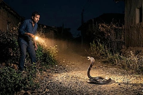 ರಾತ್ರಿ ವೇಳೆ ವಿಷಕಾರಿ ಹಾವು ಕಂಡರೆ ತಕ್ಷಣ ಈ ಒಂದು ಕೆಲಸ ಮಾಡಿ ಉರಗ ಎಸ್ಕೇಪ್​ ಆಗಿಬಿಡುತ್ತೆ! Snakes