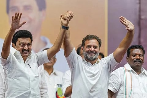 DMK-Congress Alliance | ರಾಹುಲ್​ ಗಾಂಧಿ ಮತ್ತು ಎಂ ಕೆ ಸ್ಟಾಲಿನ್​