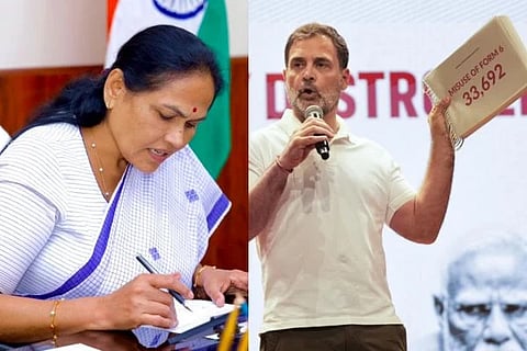 Shobha Karandlaje > ರಾಹುಲ್ ಗಾಂಧಿ ತೃಪ್ತಿಪಡಿಸಲು ಕಾಂಗ್ರೆಸ್‌ನಿಂದ ಪ್ರತ್ಯೇಕ ಎಸ್‌ಐಆರ್!; ಕೇಂದ್ರ ಚುನಾವಣಾ ಆಯೋಗಕ್ಕೆ ಪತ್ರ ಬರೆದ ಶೋಭಾ ಕರಂದ್ಲಾಜೆ