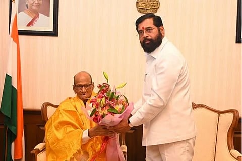 Sharad Pawar > ಉಪಮುಖ್ಯಮಂತ್ರಿ ಶಿಂಧೆ ಭೇಟಿಯಾದ ಎನ್‌ಸಿಪಿ ಅಧ್ಯಕ್ಷ ಪವಾರ್