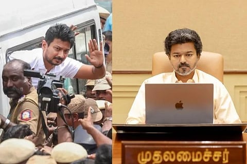 Udhayanidhi Stalin > ನನ್ನ ಬಂಧನ ಬರಿ ನಾಟಕ, 'ಆ ವಿಷಯದ' ಕುರಿತಾದ ಗಮನ ಬೇರೆಡೆ ಸೆಳೆಯಲು ವಿಜಯ್ ಸರ್ಕಾರ ಹೆಣೆದ ತಂತ್ರ ಇದು: ಉದಯನಿಧಿ ಆರೋಪ! 