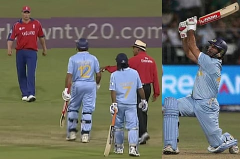 2007ರ ಟಿ20 ವಿಶ್ವಕಪ್ ಪಂದ್ಯದದಲ್ಲಿ ಇಂಗ್ಲೆಂಡ್​ ಆಟಗಾರ ಆ್ಯಂಡ್ರು ಫ್ಲಿಂಟ್​ಆಫ್​ ಜೊತೆ ಜಗಳದ ದೃಶ್ಯ
