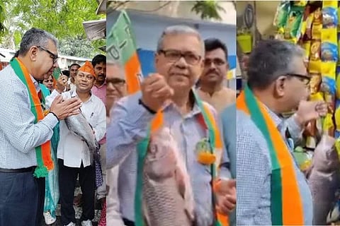 West Bengal Election |  ಬಂಗಾಳದ ಚುನಾವಣಾ ಕಣದಲ್ಲಿ ಮೀನಿನ ಪ್ರಚಾರ