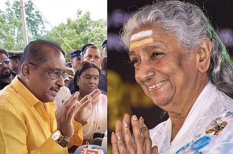 ಎಸ್​. ಜಾನಕಿ ಅಂತಿಮ ದರ್ಶನ ಪಡೆದ ಹಂಸಲೇಖ