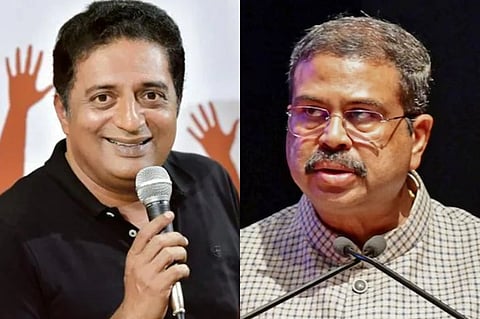 ಧರ್ಮೇಂದ್ರ ಪ್ರಧಾನ್​ ರಾಜೀನಾಮೆ ಸಂಭ್ರಮಿಸಿದ ಪ್ರಕಾಶ್ ರಾಜ್​