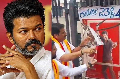 'ಜನ ನಾಯಗನ್​' ಪೋಸ್ಟರ್​ ಹರಿದು ಚಿಂದಿ!