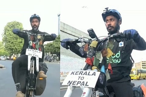 ಒಂದೇ ಚಕ್ರದ ಸೈಕಲ್​ನಲ್ಲಿ 11000 ಕಿ.ಮೀ ಪ್ರಯಾಣ