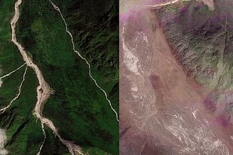 Nepal Floods | ನೋಡುಗರನ್ನೇ ಬೆಚ್ಚಿ ಬೀಳಿಸುತ್ತಿದೆ ನೇಪಾಳದ ಈ ಉಪಗ್ರಹ ಚಿತ್ರ (Planet Labs via Reuters)