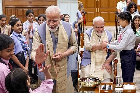 PM Modi Raksha Bandhan | ಮಕ್ಕಳೊಂದಿಗೆ ಪ್ರಧಾನಿ ಮೋದಿ ರಕ್ಷಾಬಂಧನ ಸಂಭ್ರಮ