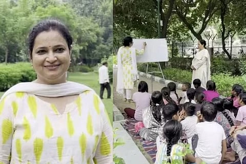 Delhi Park Classroom | ವಲಸೆ ಕಾರ್ಮಿಕರ ಮಕ್ಕಳ ಬಾಳಿಗೆ ಬೆಳಕಾದ ದೆಹಲಿ ಶಿಕ್ಷಕಿ ನಮಿತಾ