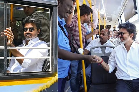 ಸರ್ಕಾರಿ ಬಸ್‌ನಲ್ಲಿ ಸಿಎಂ ವಿಜಯ್ ಸವಾರಿ! ಕಂಡಕ್ಟರ್ ಜೊತೆ ಫೋಟೋ, ಡ್ರೈವರ್‌ಗೆ ಬೆನ್ನು ತಟ್ಟಿದ ವಿಡಿಯೋ ವೈರಲ್!