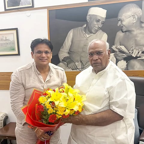 Mallikarjun Kharge, the AICC President, and Dr. Ajay Singh