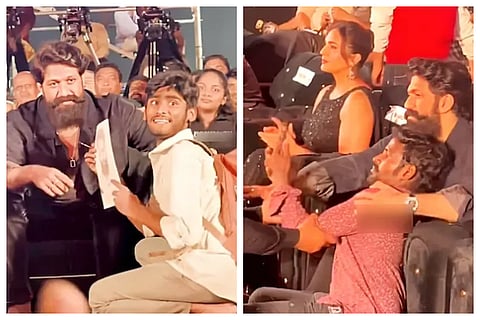 Yash stops bodyguard from pulling fan away