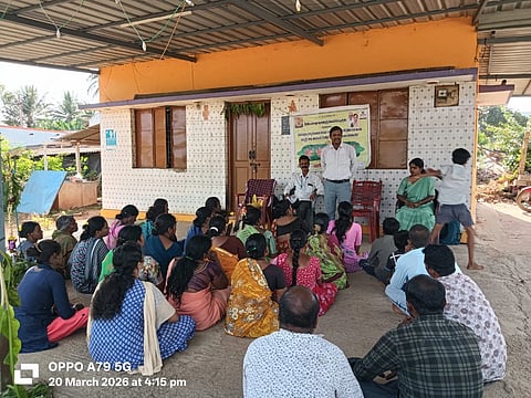 ಹುಣಸೂರು ತಾಲೂಕು ಗೆಜ್ಜೆಯನ್ನು ವಡ್ಡರಗುಡಿ ಗ್ರಾಮದಲ್ಲಿ ಶ್ರೀ ಕ್ಷೇತ್ರ ಧರ್ಮಸ್ಥಳ ಗ್ರಾಮೀಣಾಭಿವೃದ್ಧಿ ಸಂಸ್ಥೆ ವತಿಯಿಂದ ನೆಲ ಜಲ ಸಂರಕ್ಷಣೆ ಕಾರ್ಯಕ್ರಮ ನಡೆಯಿತು.
