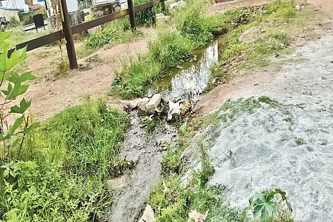 ಬೀರೂರು ಮಾರ್ಗದಕ್ಯಾಂಪ್‌ನ ಹಳೇ ಲಿಂಗದಹಳ್ಳಿ ರಸ್ತೆಯ ರೈಲ್ವೆ ಟ್ರ್ಯಾಕ್ ಬಳಿ ಕುಡಿಯುವ ನೀರು ಚರಂಡಿಯಲ್ಲಿ ಹರಿಯುತ್ತಿರುವುದು. 