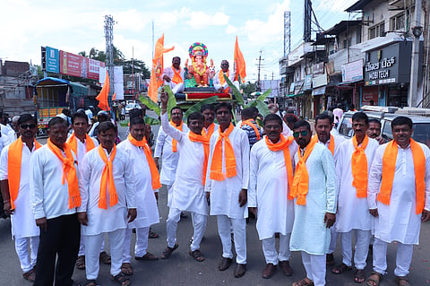 ಬಾಗಲಕೋಟೆ ನಗರದಲ್ಲಿ ಗಣೇಶ ಪ್ರತಿಷ್ಠಾಪನೆ ಮೆರವಣಿಗೆ ಜರುಗಿತು. 